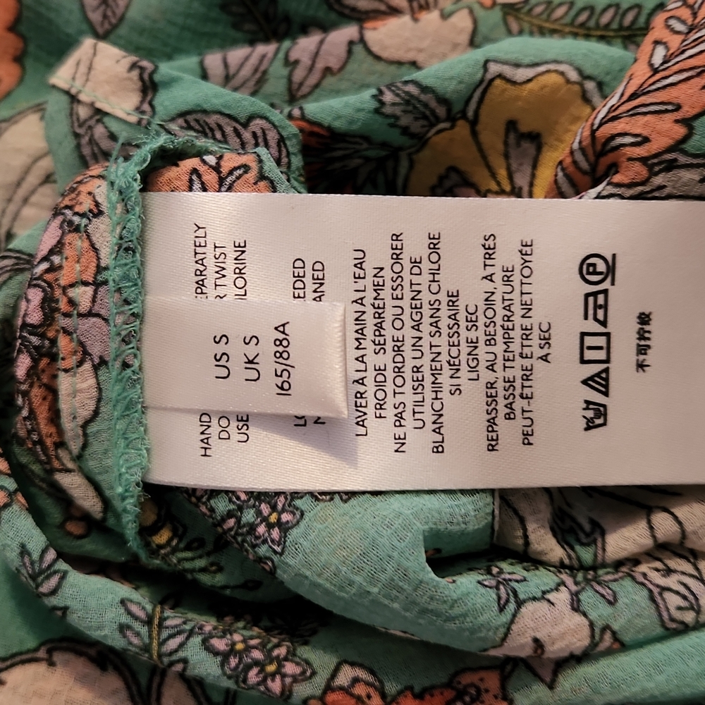 Free People green Long sleeve sheer floral fall Maxi Dress - Picture 11 of 13